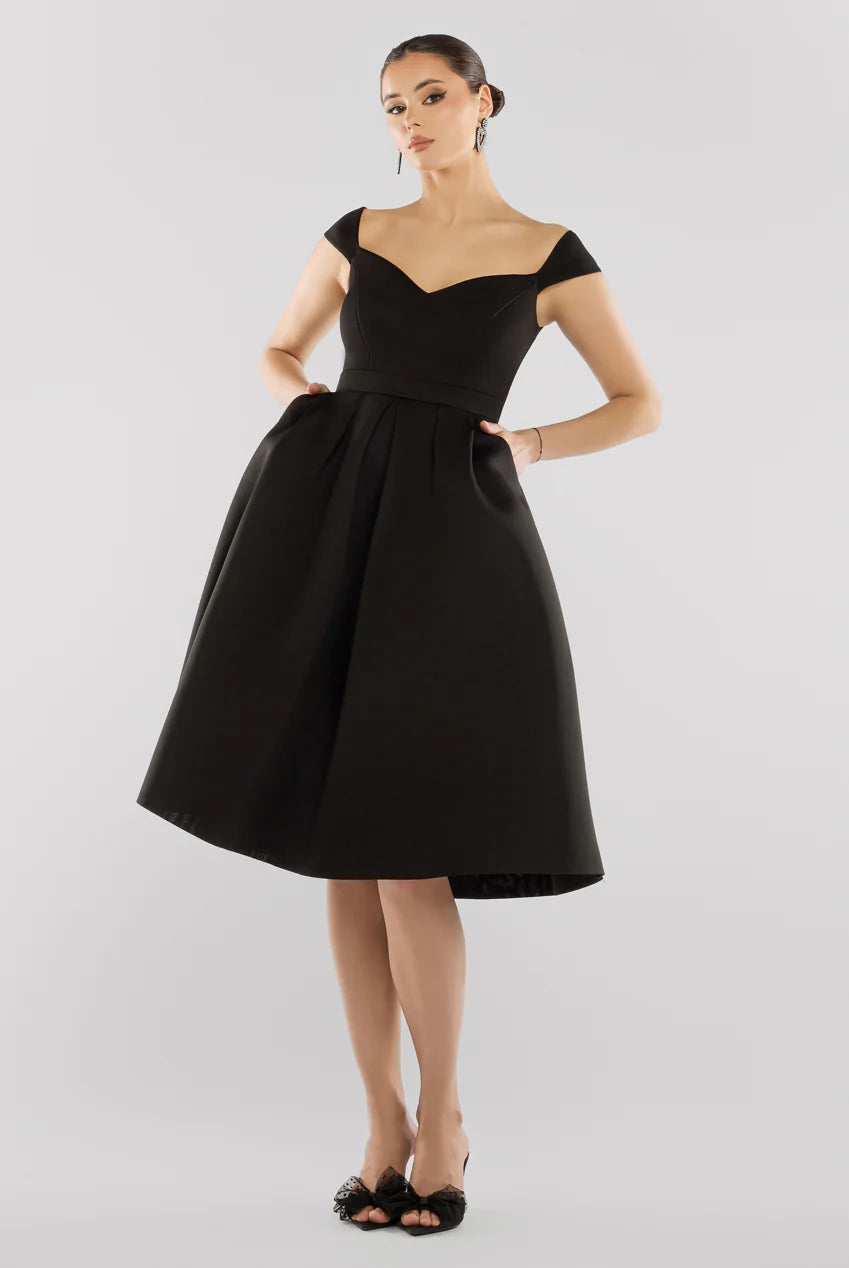 GODDIVA SCUBA FOAM SKATER MIDI DRESS