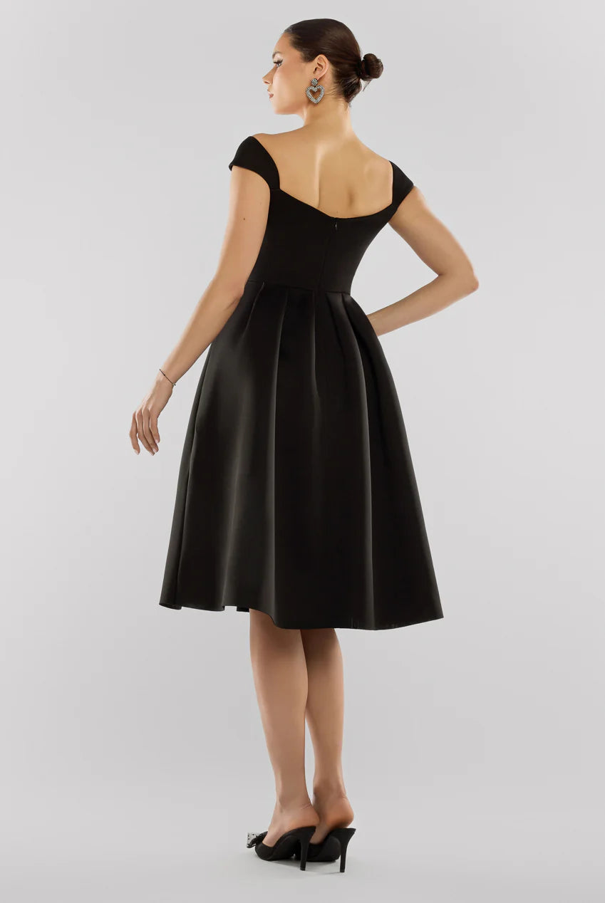 GODDIVA SCUBA FOAM SKATER MIDI DRESS