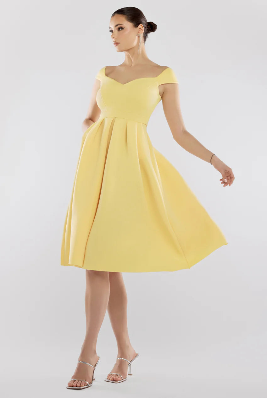GODDIVA SCUBA FOAM SKATER MIDI DRESS
