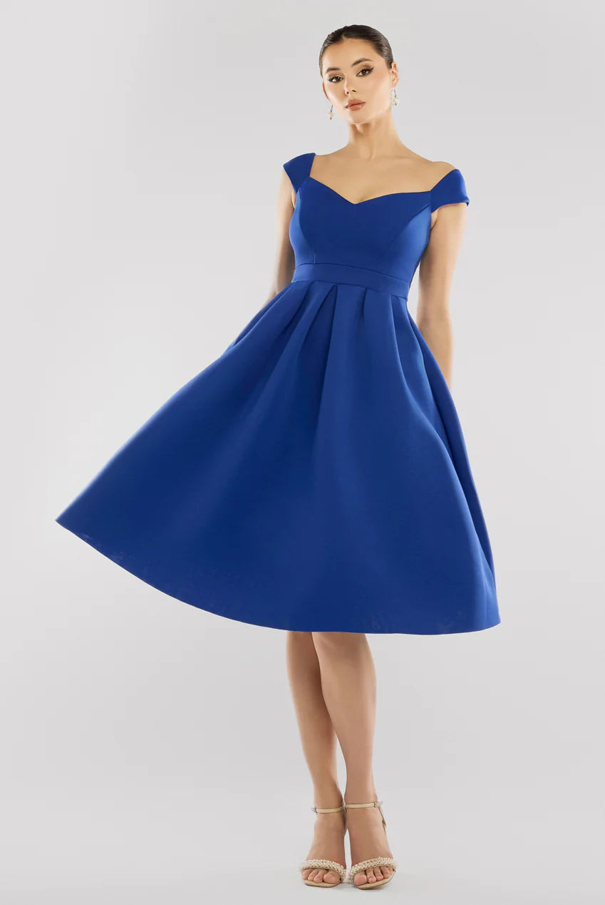 GODDIVA SCUBA FOAM SKATER MIDI DRESS