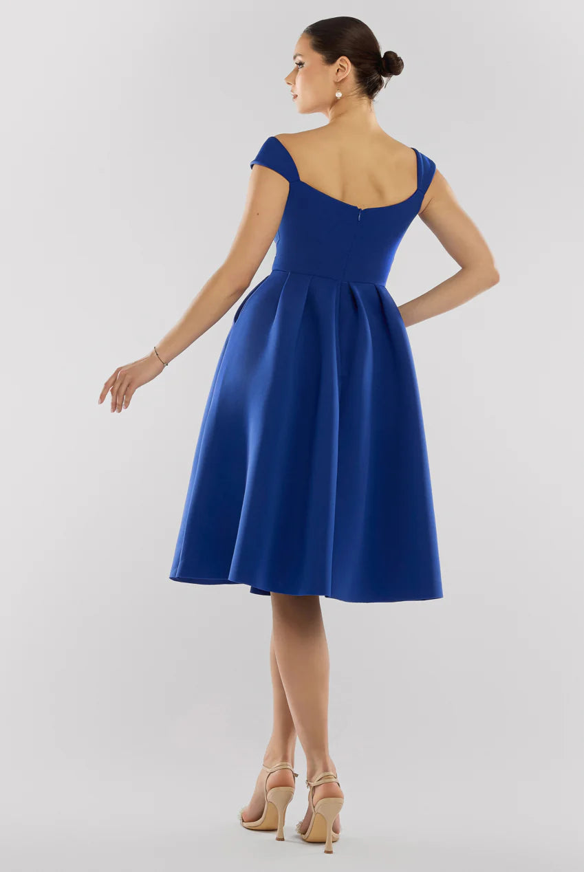 GODDIVA SCUBA FOAM SKATER MIDI DRESS