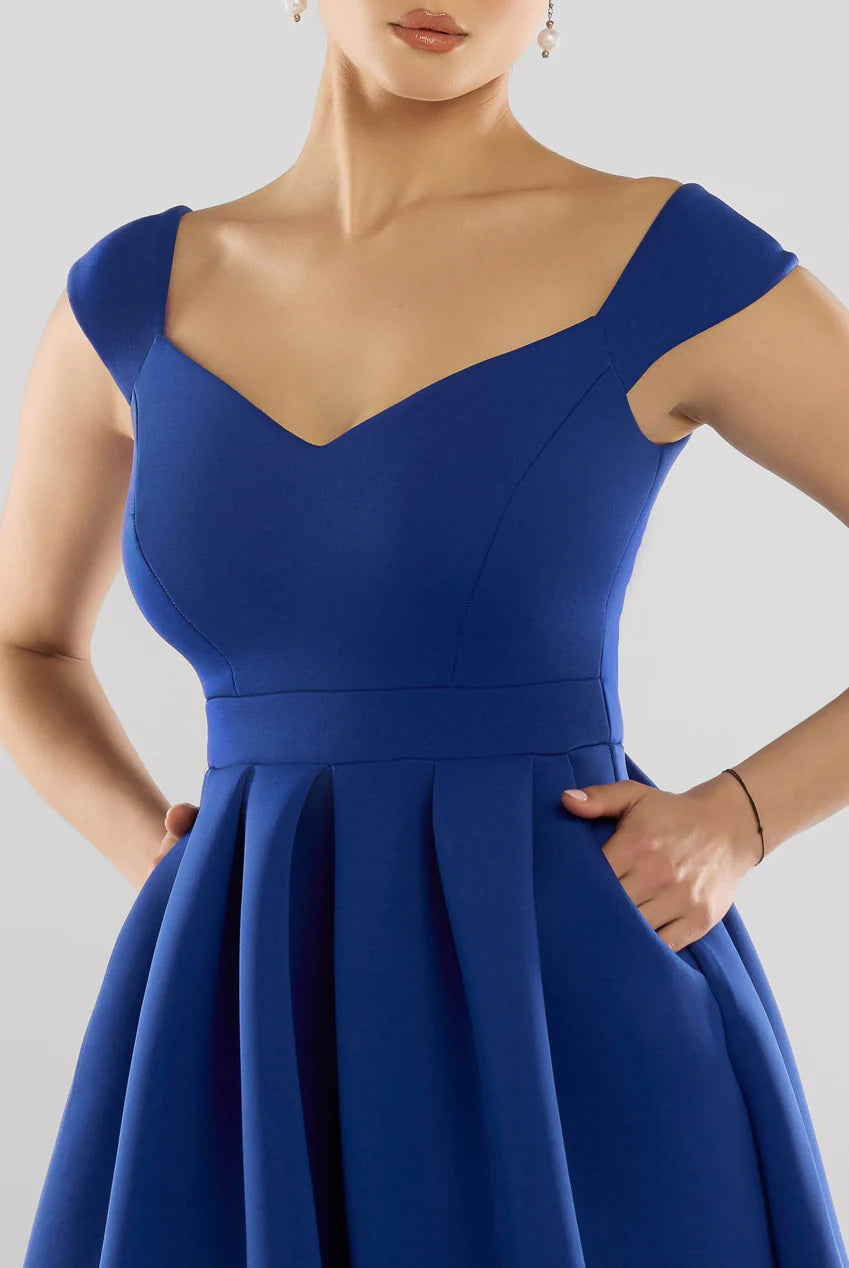 GODDIVA SCUBA FOAM SKATER MIDI DRESS