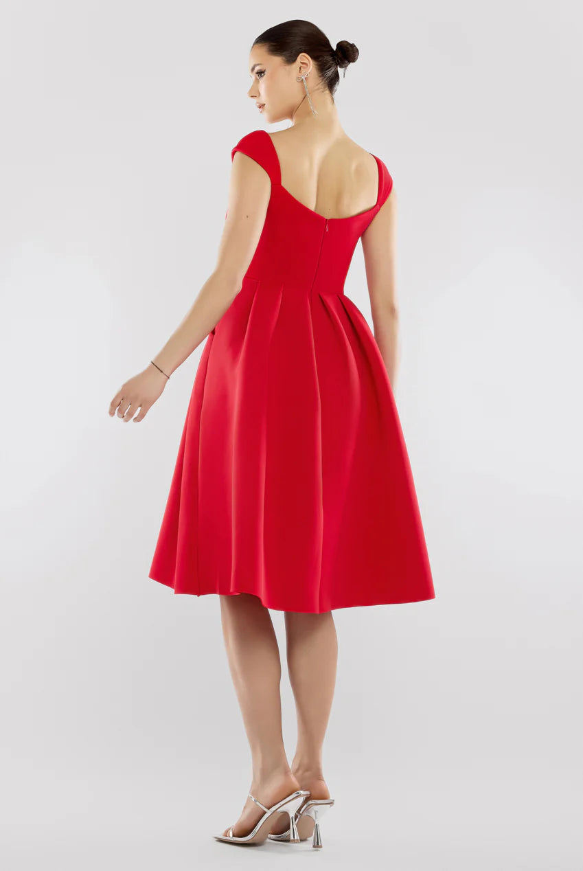 GODDIVA SCUBA FOAM SKATER MIDI DRESS